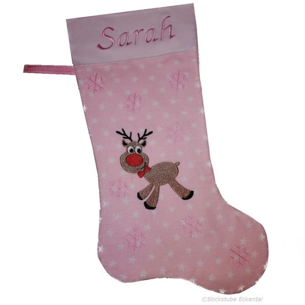 Personalisierte Nikolausstiefel altrosa